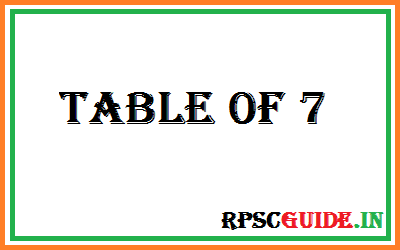 7 Ka Table | 7 का टेबल | Multiplication table of 7 | 7KA TABLE (7 KI TABLE)