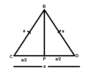 समबाहु त्रिभुज का छेत्रफल Area of Equelateral Triangle)